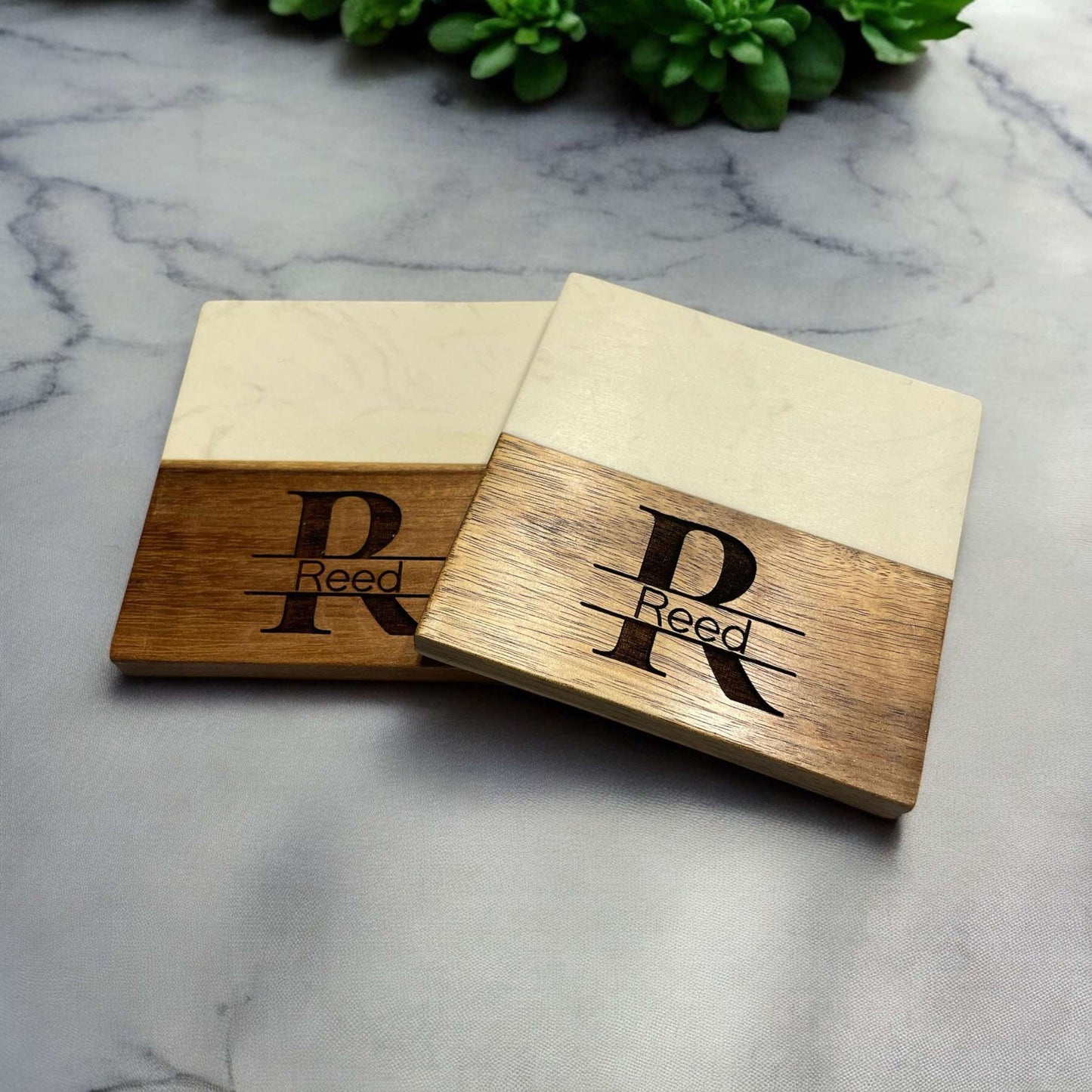 Personalized Engraved Cutting Board with Coasters