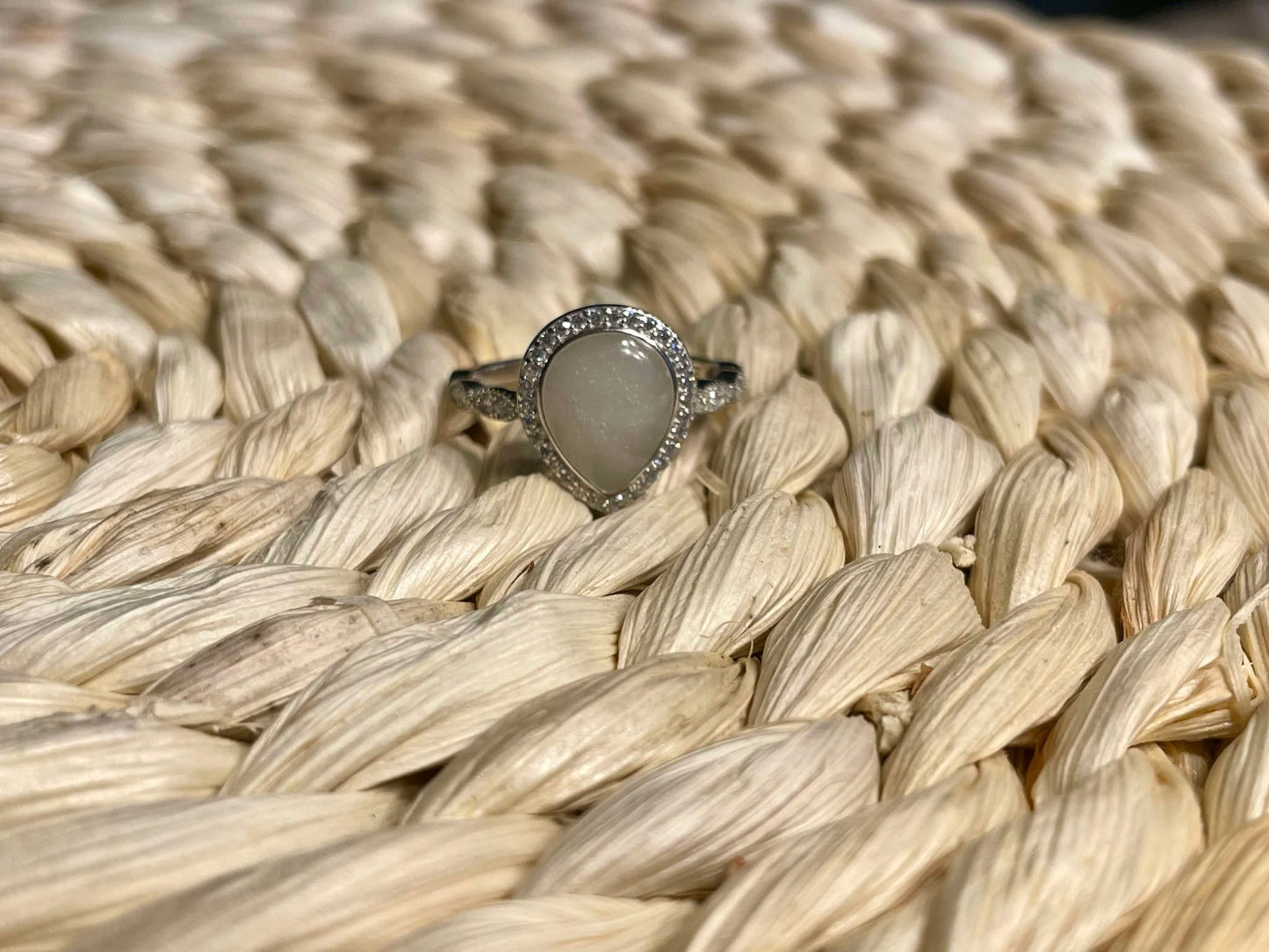 DNA Jewelry Halo Teardrop Ring