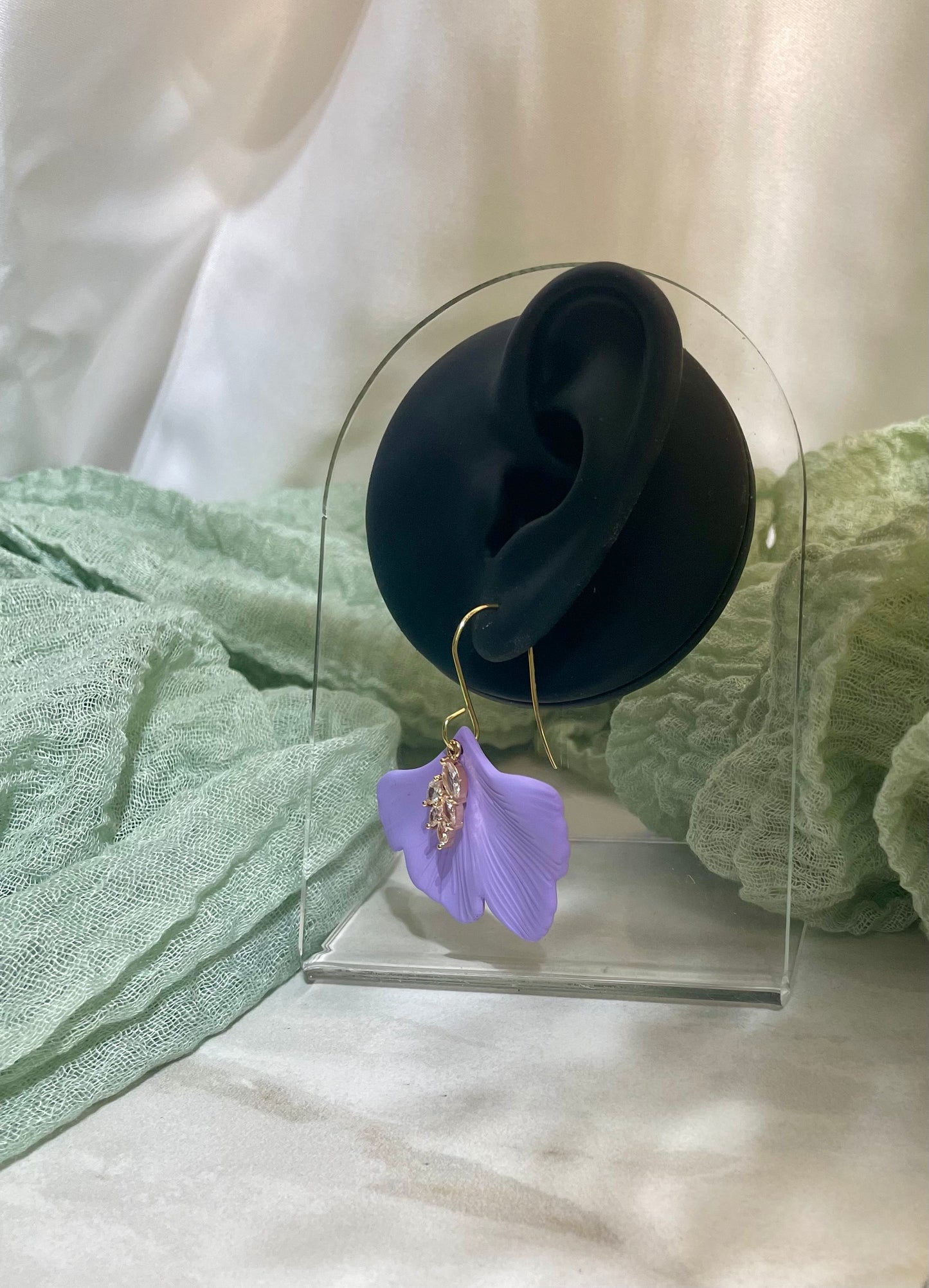 Purple Ginkgo Leaf with Cubic Zirconia #JusticeforSativa