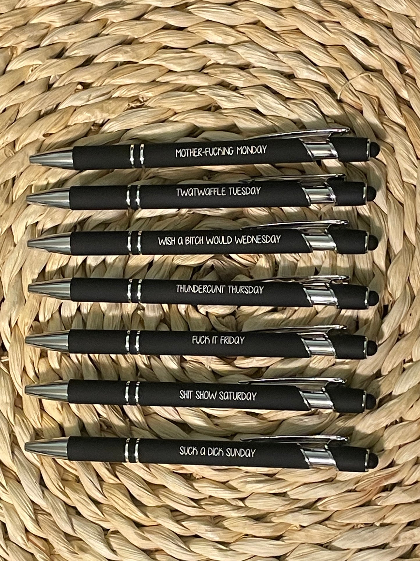 Cuss Word Days of the Week Stylus Pens - Olive and Ember Co.