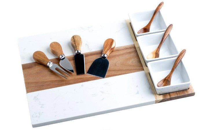 Marble Charcuterie Board Set - 11 Piece