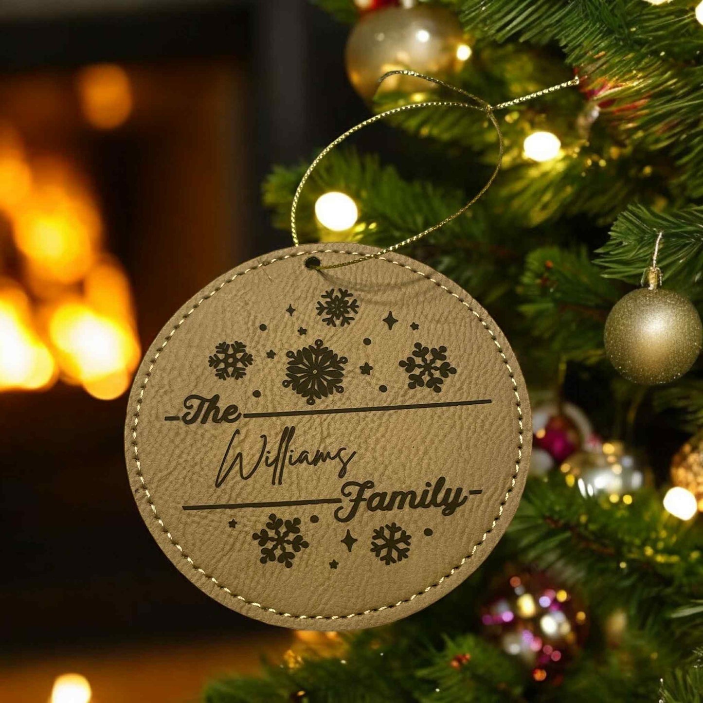 Leatherette Family Ornament