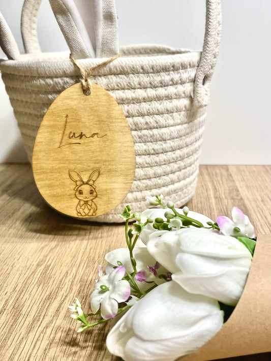 Egg Easter Basket Name Tag
