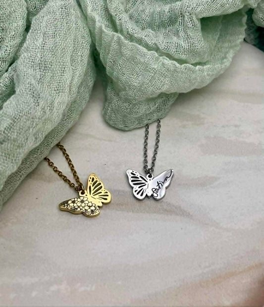 Engraved Filigree Butterfly Necklace Sativa #JusticeforSativa