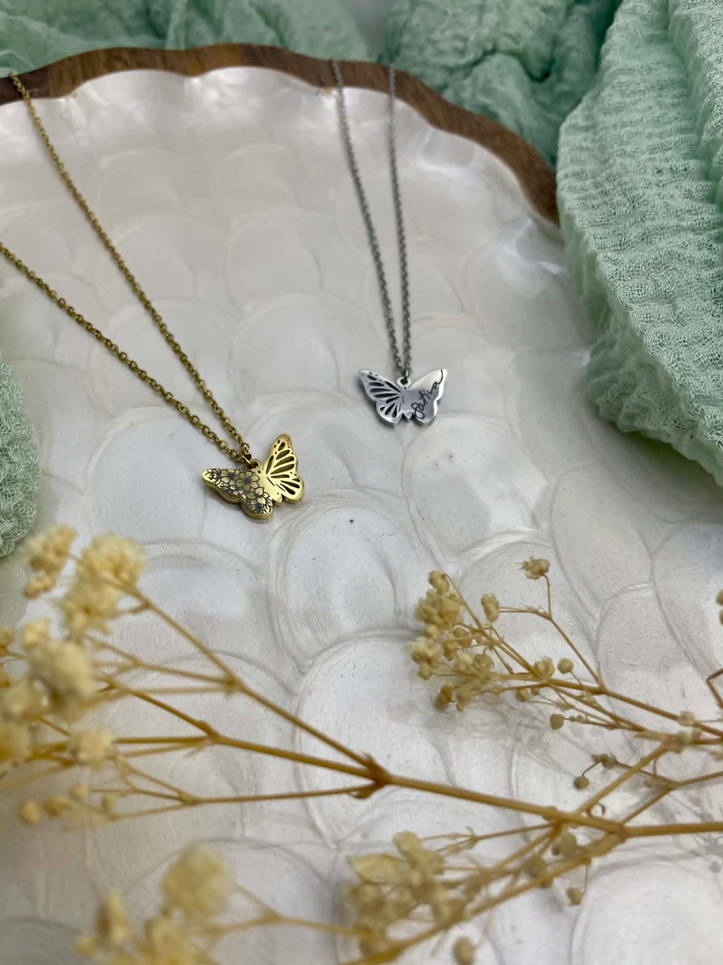 Engraved Filigree Butterfly Necklace Sativa #JusticeforSativa