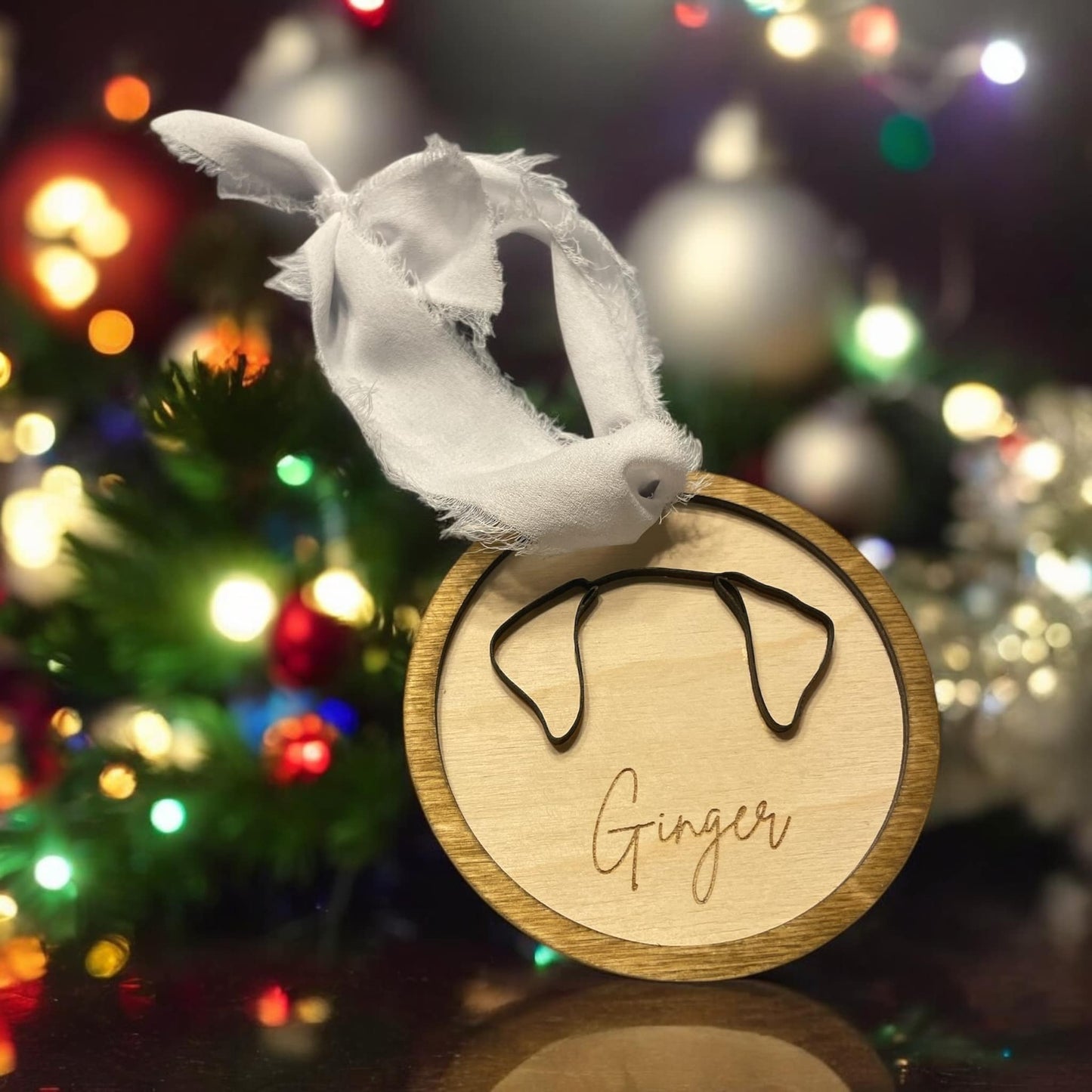 Personalized Dog Ear Ornament - Olive and Ember Co.