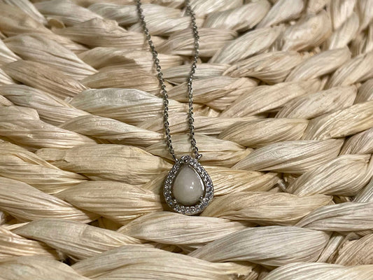 DNA Jewelry Halo Teardrop Necklace