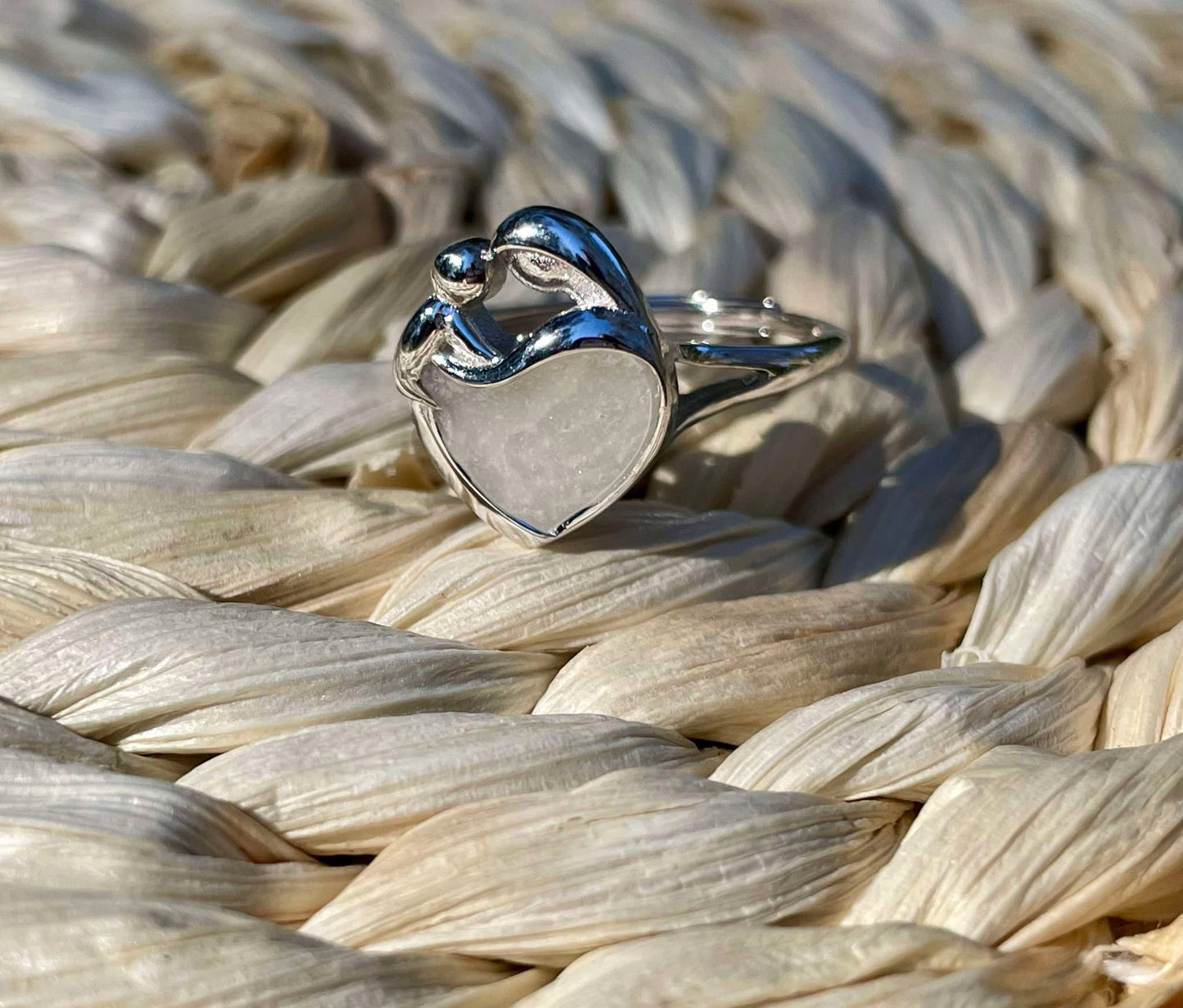 DNA Jewelry Mom Hold Baby Heart Ring or Necklace