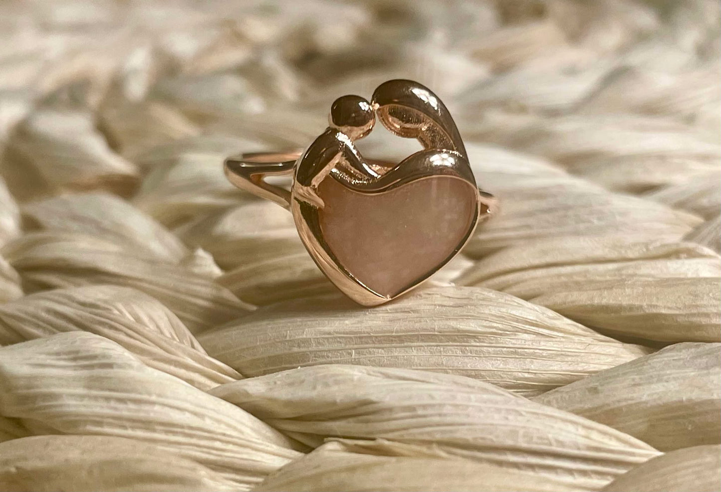 DNA Jewelry Mom Hold Baby Heart Ring or Necklace