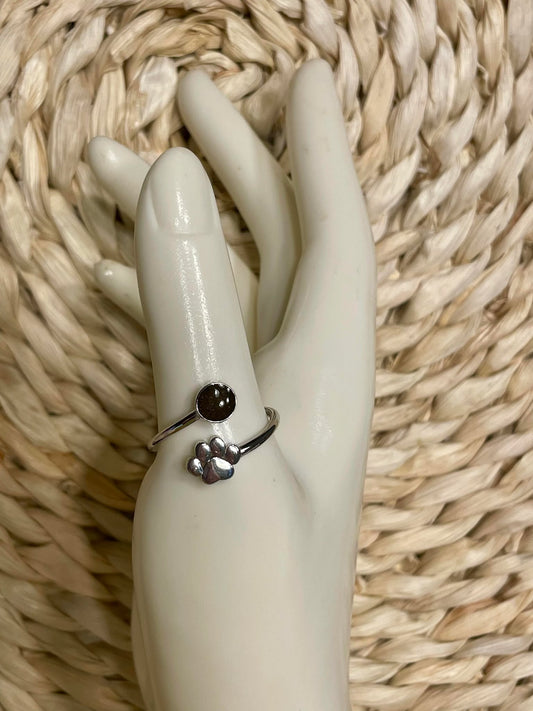 DNA Jewelry Pet Paw Print Cremation Ring Adjustable