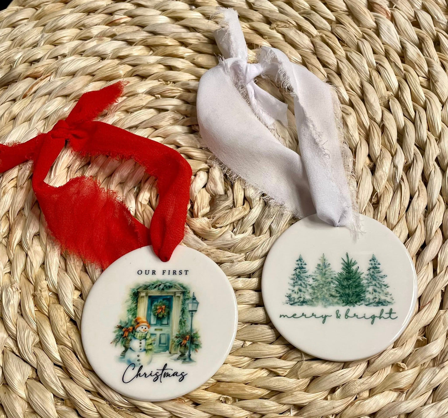 Merry Christmas Ceramic Ornament