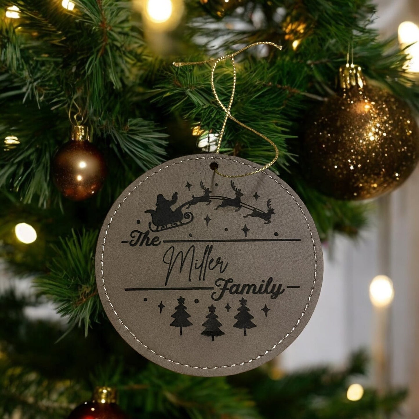 Leatherette Family Ornament