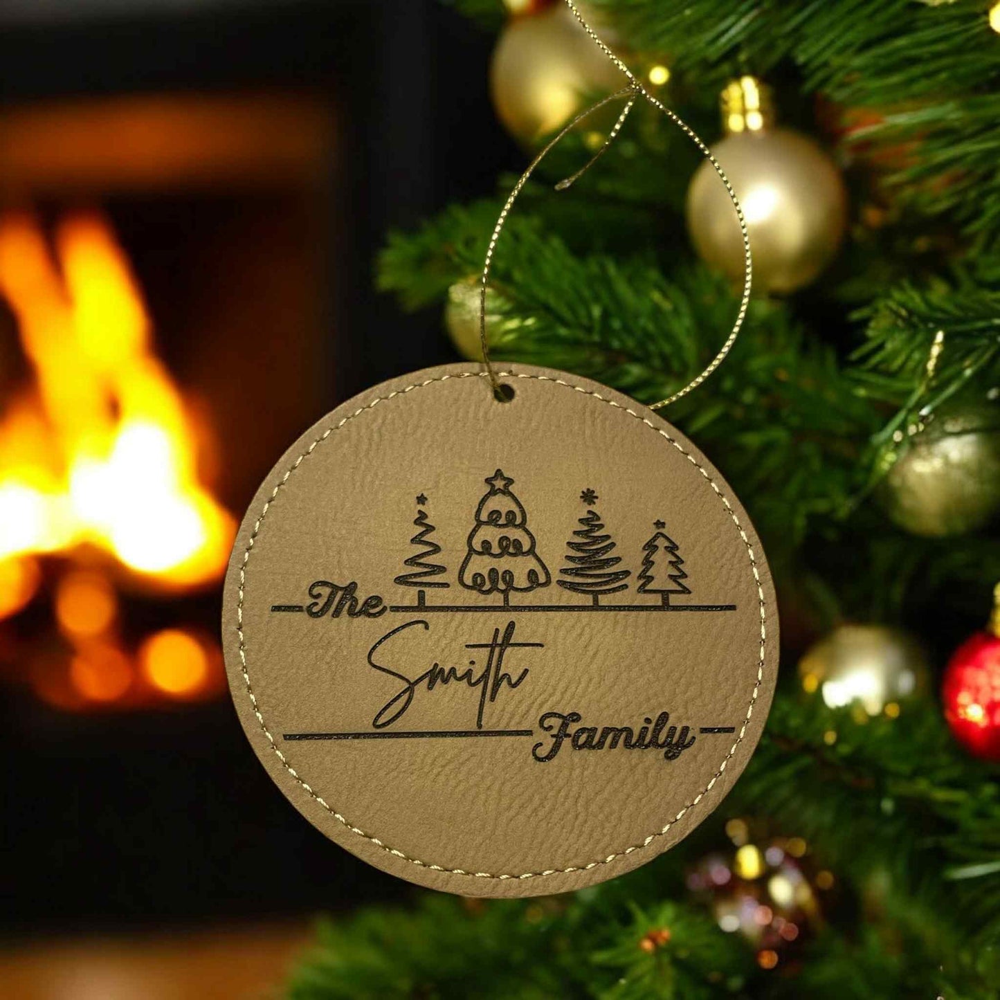 Leatherette Family Ornament