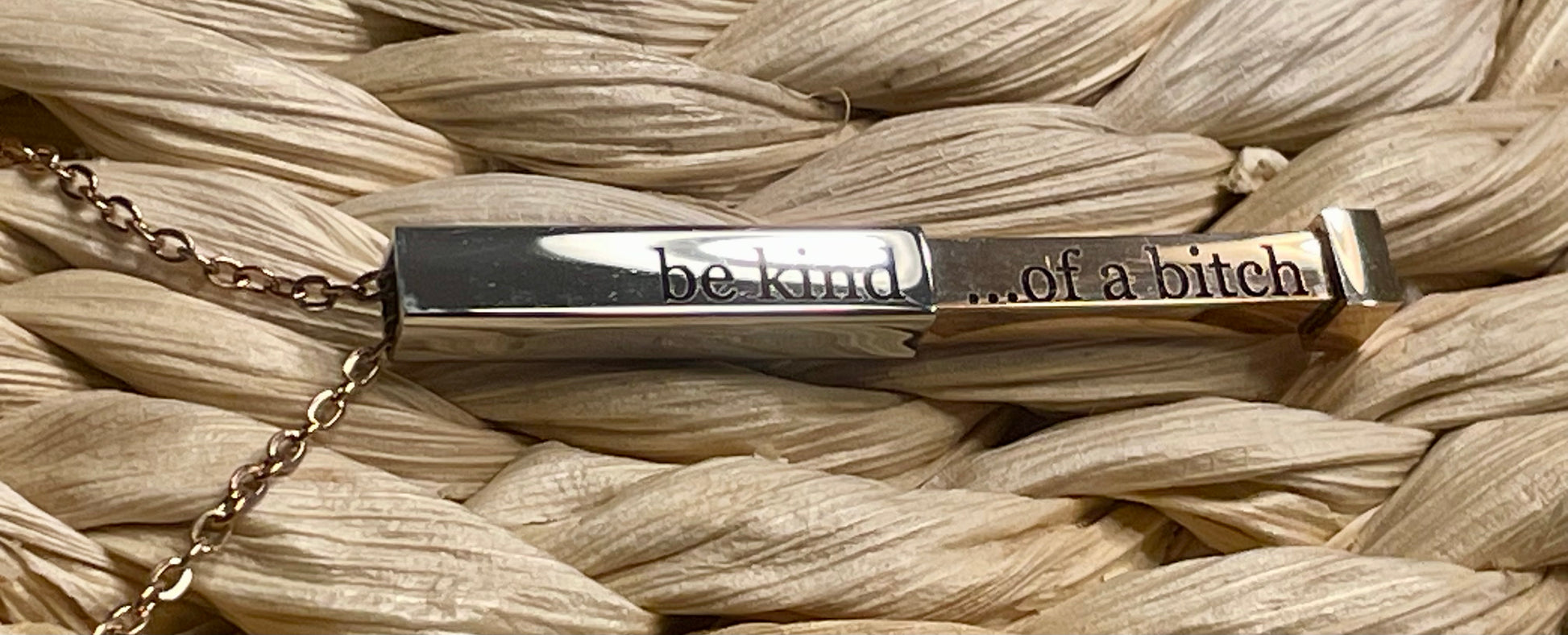 Engraved Hidden Message Bar Necklace - Olive and Ember Co.