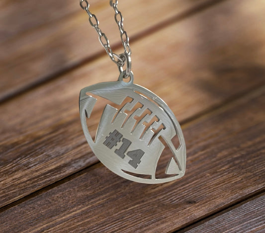 Engraved Football Necklace