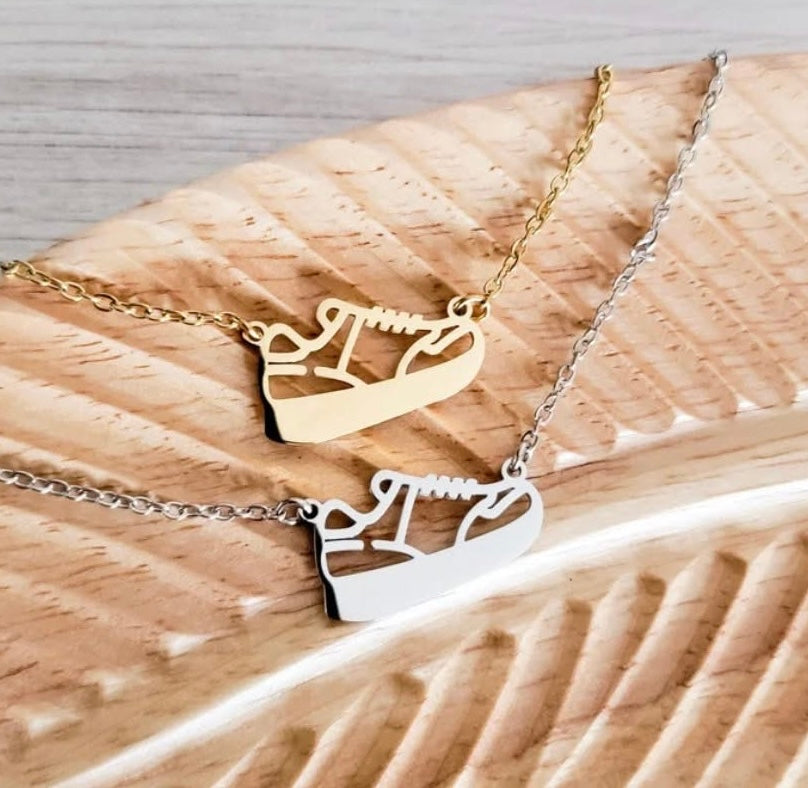 Engraved Running Shoe Necklace