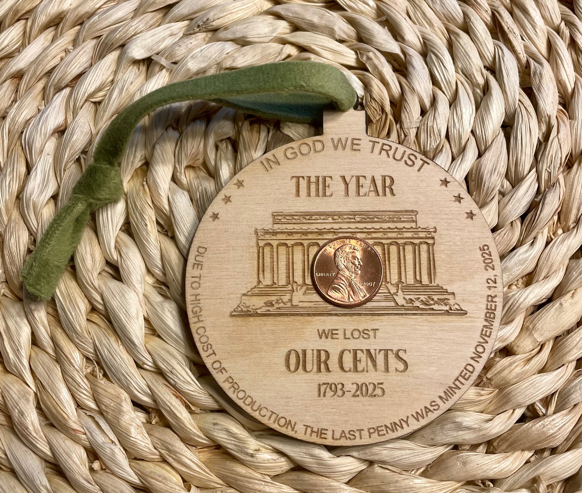 Penny History Ornament - Olive and Ember Co.