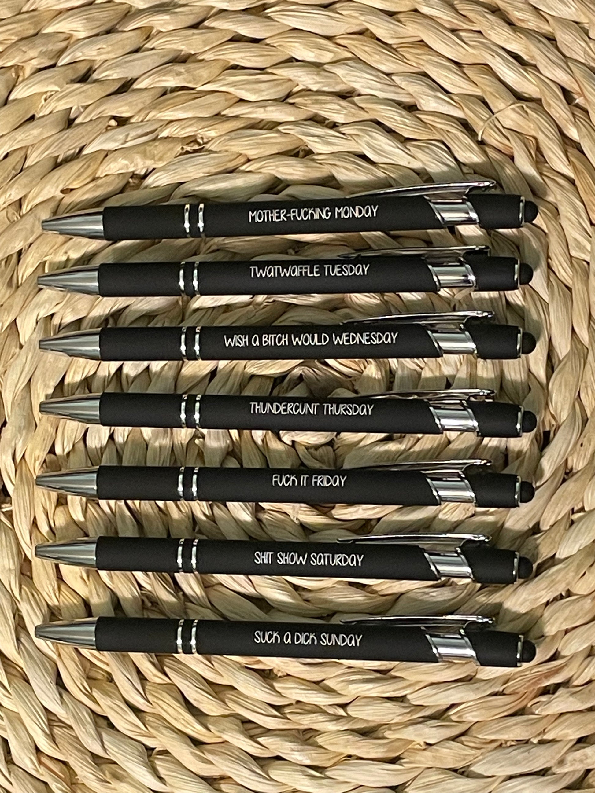 Cuss Word Days of the Week Stylus Pens - Olive and Ember Co.