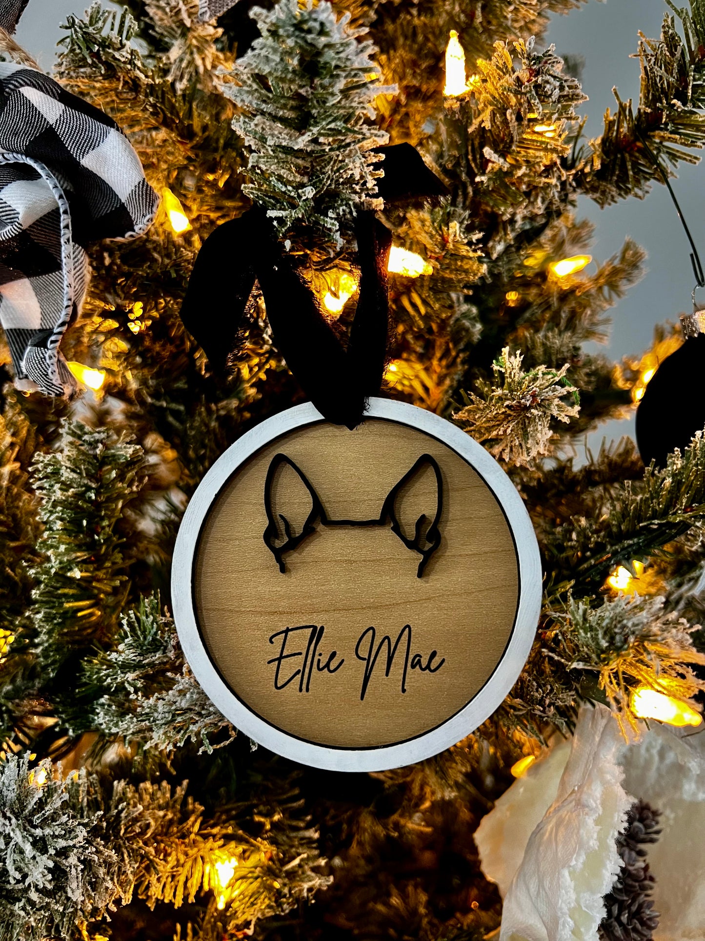 Personalized Dog Ear Ornament - Olive and Ember Co.