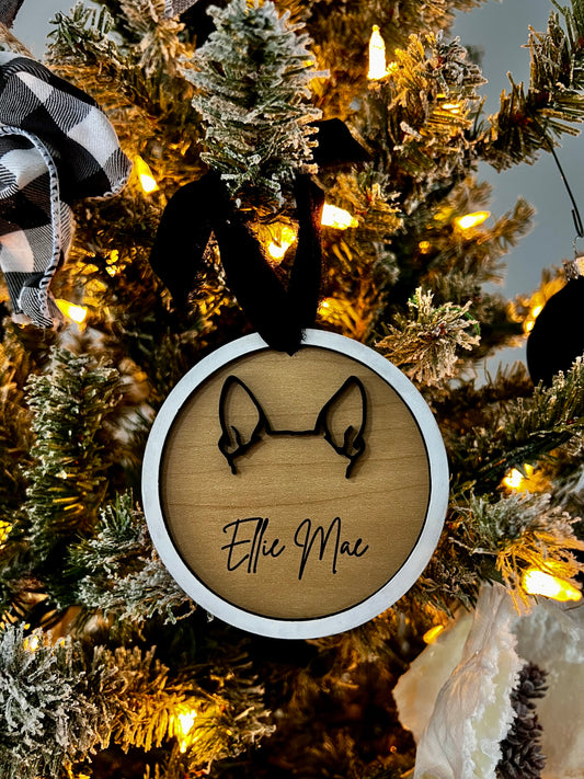 Personalized Dog Ear Ornament - Olive and Ember Co.