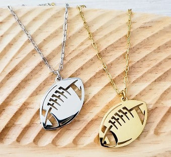 Engraved Football Sport Necklace - Olive and Ember Co.
