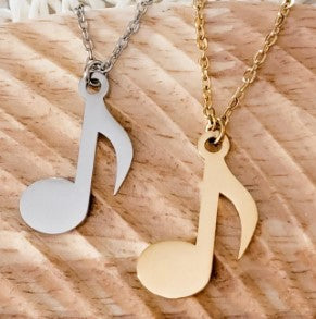 Engraved Single Music Note Marching Band Sport Necklace - Olive and Ember Co.