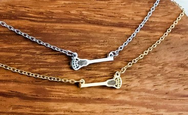 Engraved Tiny Lacrosse Sport Necklace - Olive and Ember Co.