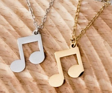 Engraved Double Music Note Marching Band Sport Necklace - Olive and Ember Co.