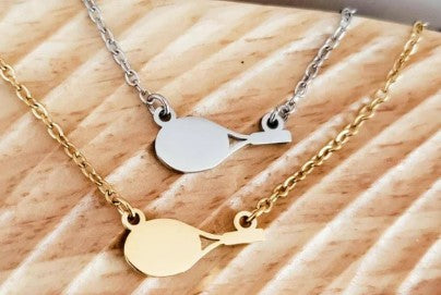 Engraved Tennis Racket Sport Necklace - Olive and Ember Co.