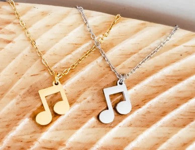 Engraved Double Music Note Marching Band Sport Necklace - Olive and Ember Co.