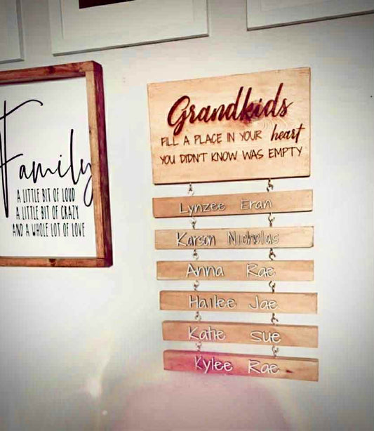 Grandkids Hanging Name Sign - Olive and Ember Co.